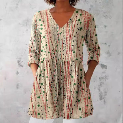 Printed round-neck short-sleeved shirt