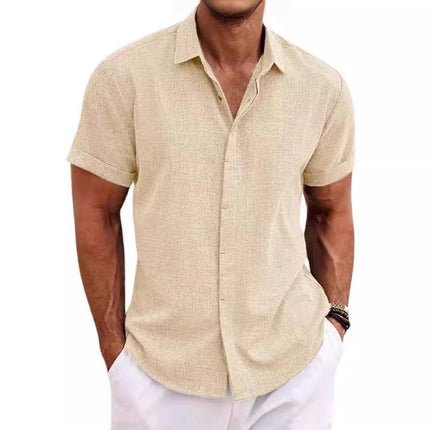 Beach oversized men's short-sleeved shirt