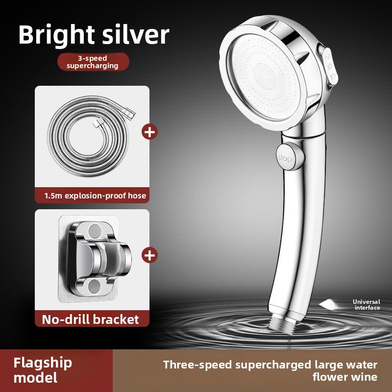 Pressurized Handheld Shower Head with Multiple Spray Modes