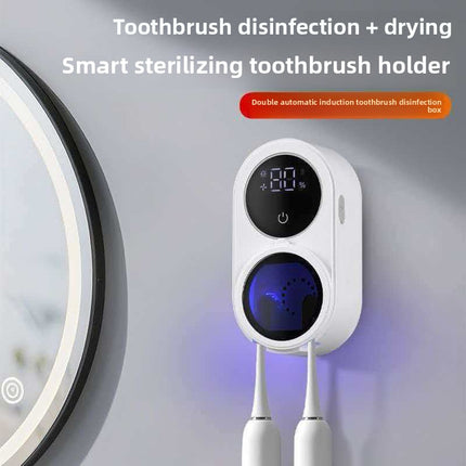 Mini Smart UV Disinfection Wall-Mounted Toothbrush Holder for Dual Users