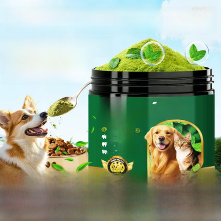 Natural Dog Teeth Cleaning Powder with Green Tea and Probiotics