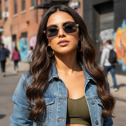 Fashion Frameless Sunglasses UV Protection