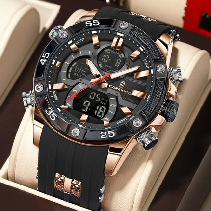 Men's Luminous Dual Display Waterproof Watch