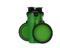 موزع مياه للحيوانات الأليفة 2 في 1، وعاء سيليكون محمول للسفر لشرب الكلاب والقطط