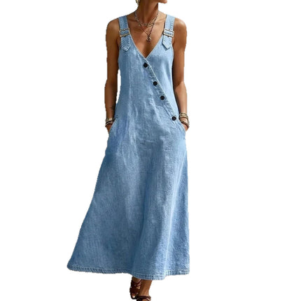 Womens Vintage Denim A-line Dress