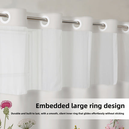Double Layer Floral Shower Curtain