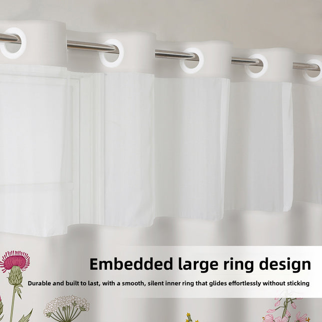 Double Layer Floral Shower Curtain