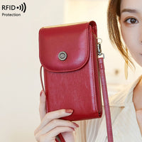 Anti-magnetic Phone Bag Retro Wax Leather Phone Case