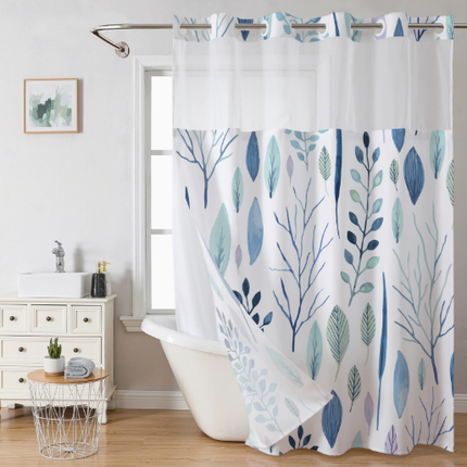 Digital Print Leaf Shower Curtain