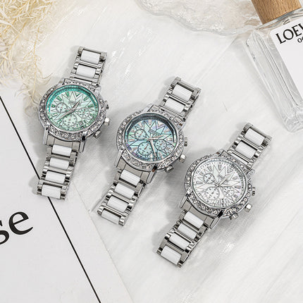 Women's Diamond Accent Mother-of-Pearl Dial Quartz Watch