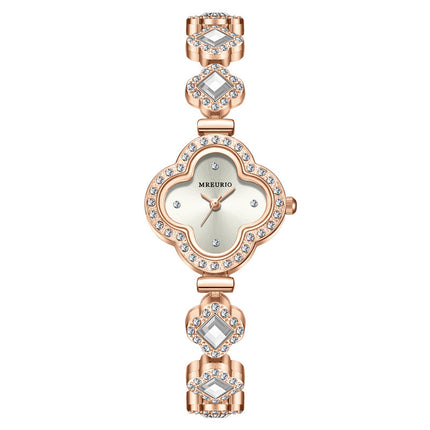 Four-leaf clover bracelet quartz watch
