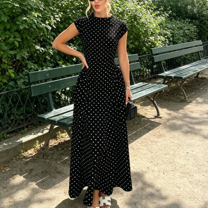 Polka Dot High Waist A-Line Dress