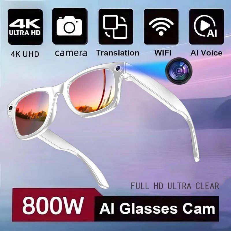 AI Smart Glasses with Camera and Color-Changing Lenses