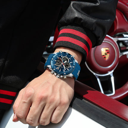 Men's Luminous Dual Display Waterproof Watch