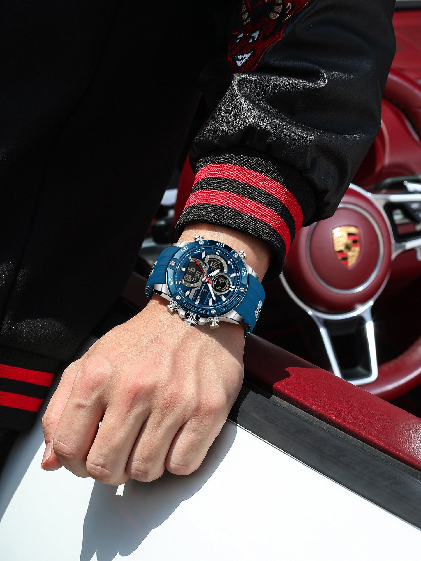 Men's Luminous Dual Display Waterproof Watch