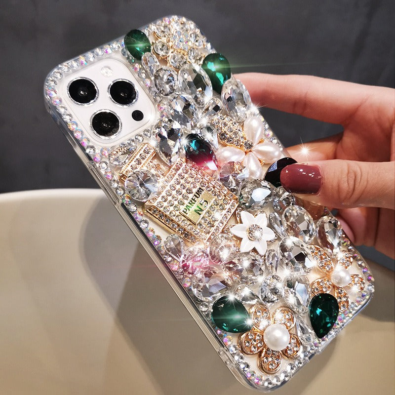 Luxury Rhinestone iPhone Case Perfume Bottle Design