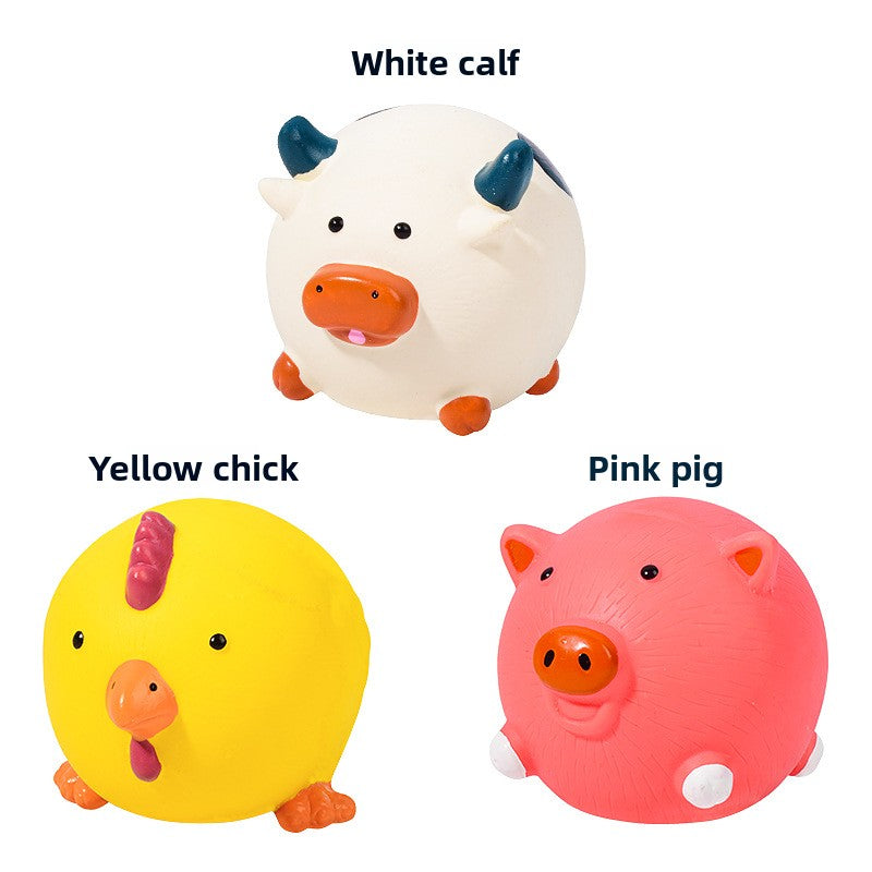 Latex Squeaky Animal Ball Pet Toy