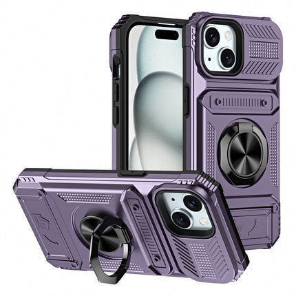 Magnetic Phone Case with Card Slot and Ring Holder