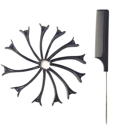 13-piece comb and clip set