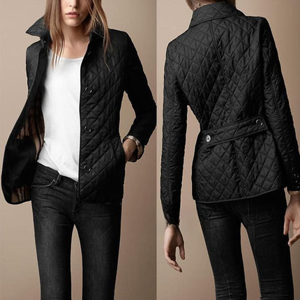 Stylish single-breasted cotton coat with lapel