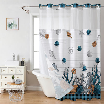 Double Layer Digital Print Shower Curtain