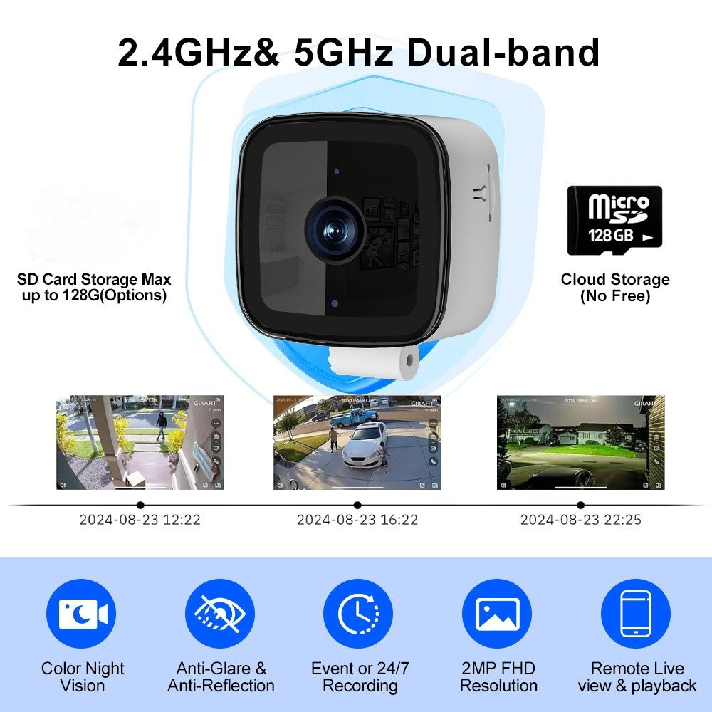 2MP Smart Security Camera ? HD Night Vision, Two-Way Audio, WiFi, Remote Mobile Monitoring