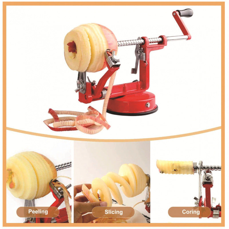 Hand-crank apple peeler