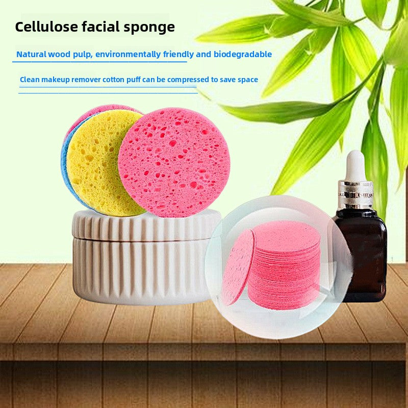 Compressed Wood Pulp Makeup Cleansing Puff
