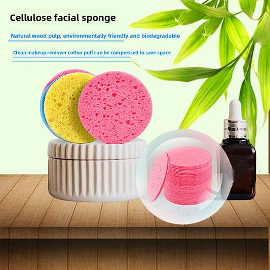 Compressed Wood Pulp Makeup Cleansing Puff