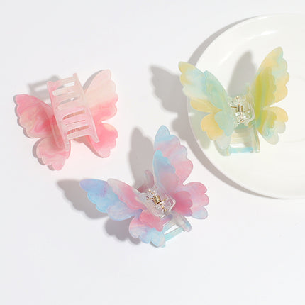 Double-layer Butterfly Gradient Pearlescent Hair Clip