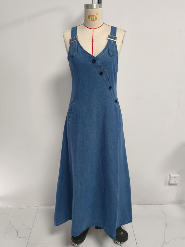 Womens Vintage Denim A-line Dress