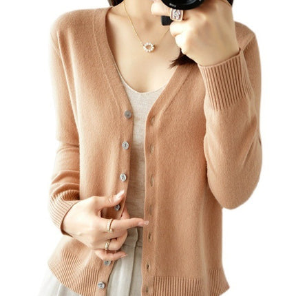 Womens V-Neck Knit Cardigan