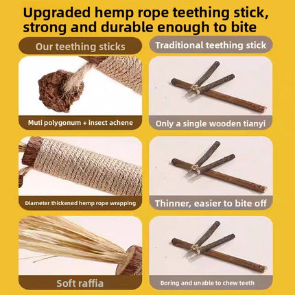 Natural Wood Cat Chew Toy for Dental Health
