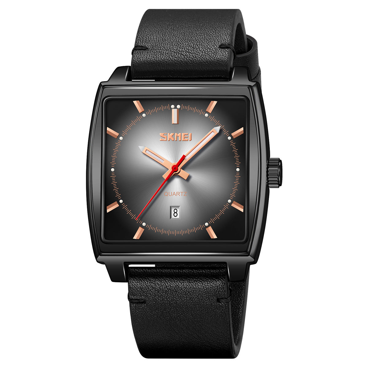 Men's Luminous Water Resistant Leather Strap Quartz Watch