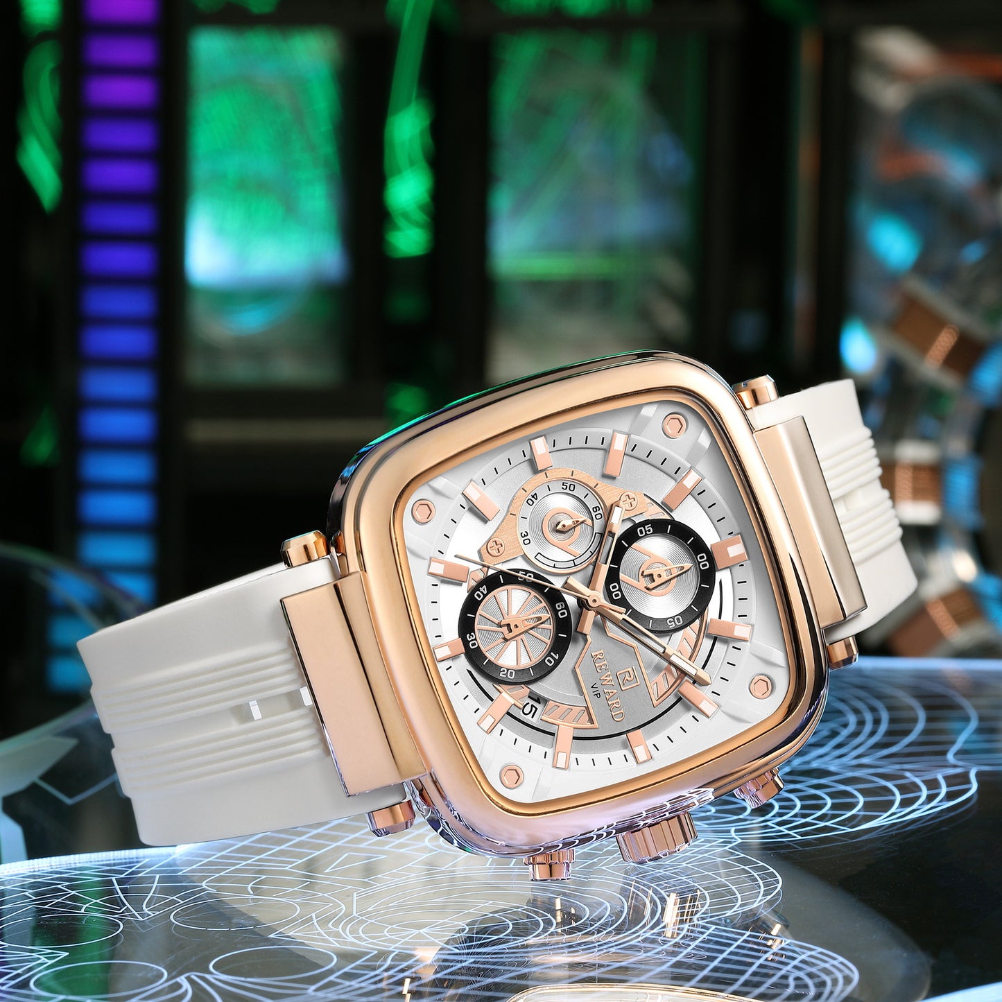 Square Sports Chronograph Mens Watch