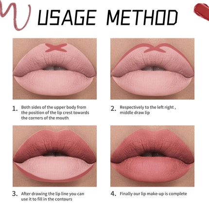 12-Color Matte Lipstick and Liner Set