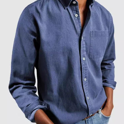 Men's Long Sleeve Turn-Down Collar Shirt