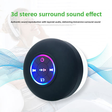 Waterproof Bluetooth Speaker with LED Light and Suction Cup