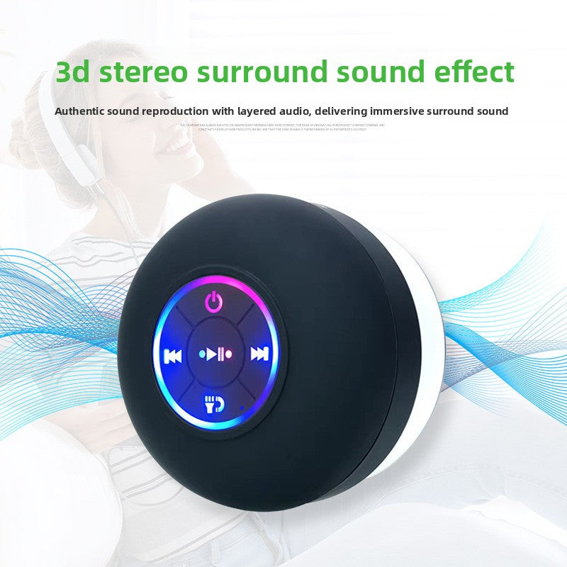 Waterproof Bluetooth Speaker with LED Light and Suction Cup