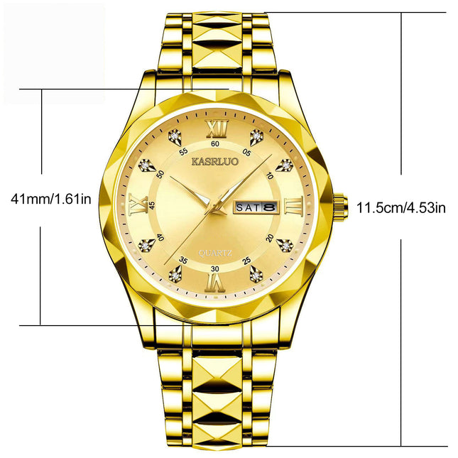 Mens Calendar Luminous Waterproof Quartz Watch