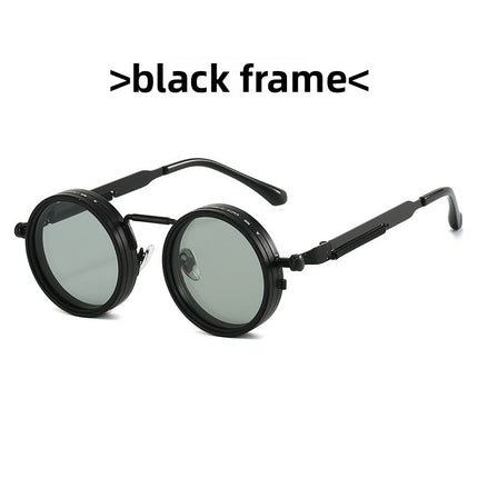 Adjustable Polarized Sunglasses Steampunk Round Metal Frame