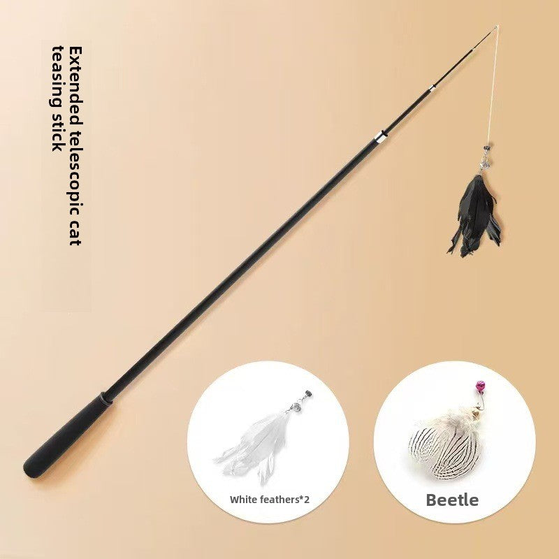 Interactive Feather Teaser Wand for Cats
