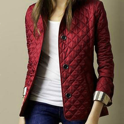 Stylish single-breasted cotton coat with lapel