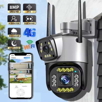 Dual Lens Home Security Camera with Voice Intercom