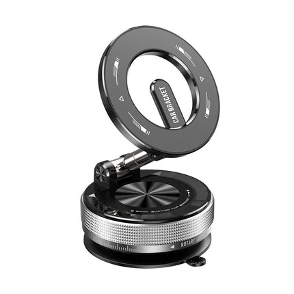 Car-Mounted Folding Magnetic Holder, Metal Rotating Vacuum Adsorption, Double-Sided Kitchen Multifunctional Lazy Phone Holder