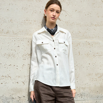Womens Lyocell Linen Shirt