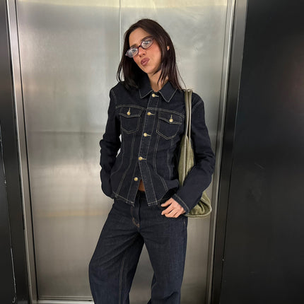 Women's Denim Shirt Jacket Slim Fit Casual Top