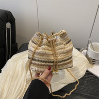 حقيبة شاطئ، حقيبة بسلسلة، حقيبة كتف وحقيبة كروس نسائية، حقيبة دلو مرصعة بالألماس