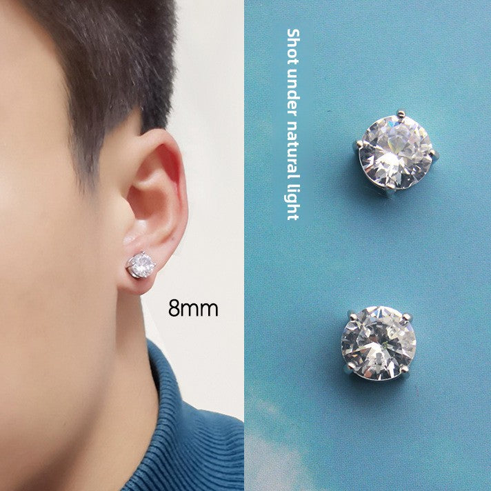 Magnetic Clip-On Earrings with Diamond Design