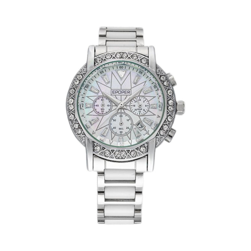 Women's Diamond Accent Mother-of-Pearl Dial Quartz Watch